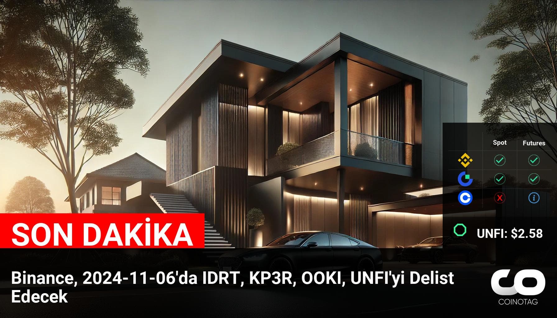 Binance, 2024-11-06’da IDRT, KP3R, OOKI ve UNFI Kripto Paralarını Delist Etmeye Karar Verdi – NFA-YTD