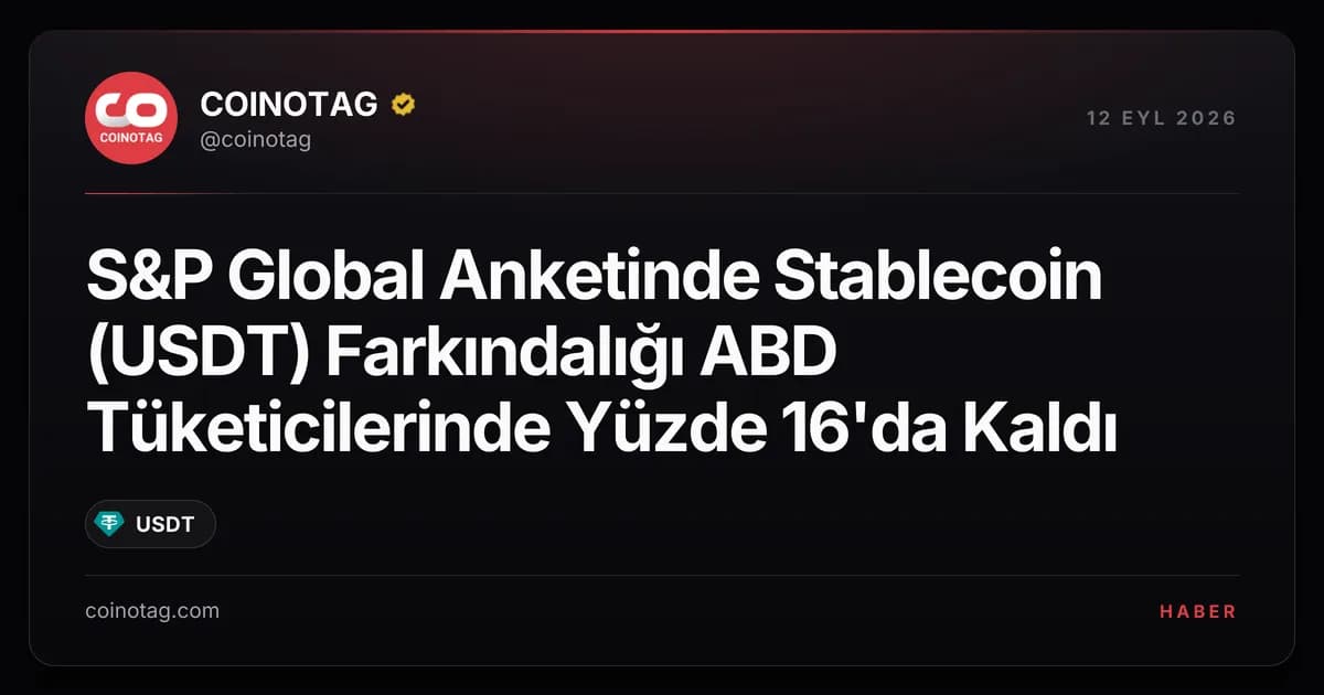 S&P Global Anketinde Stablecoin (USDT) Farkındalığı ABD Tüketicilerinde Yüzde 16'da Kaldı
