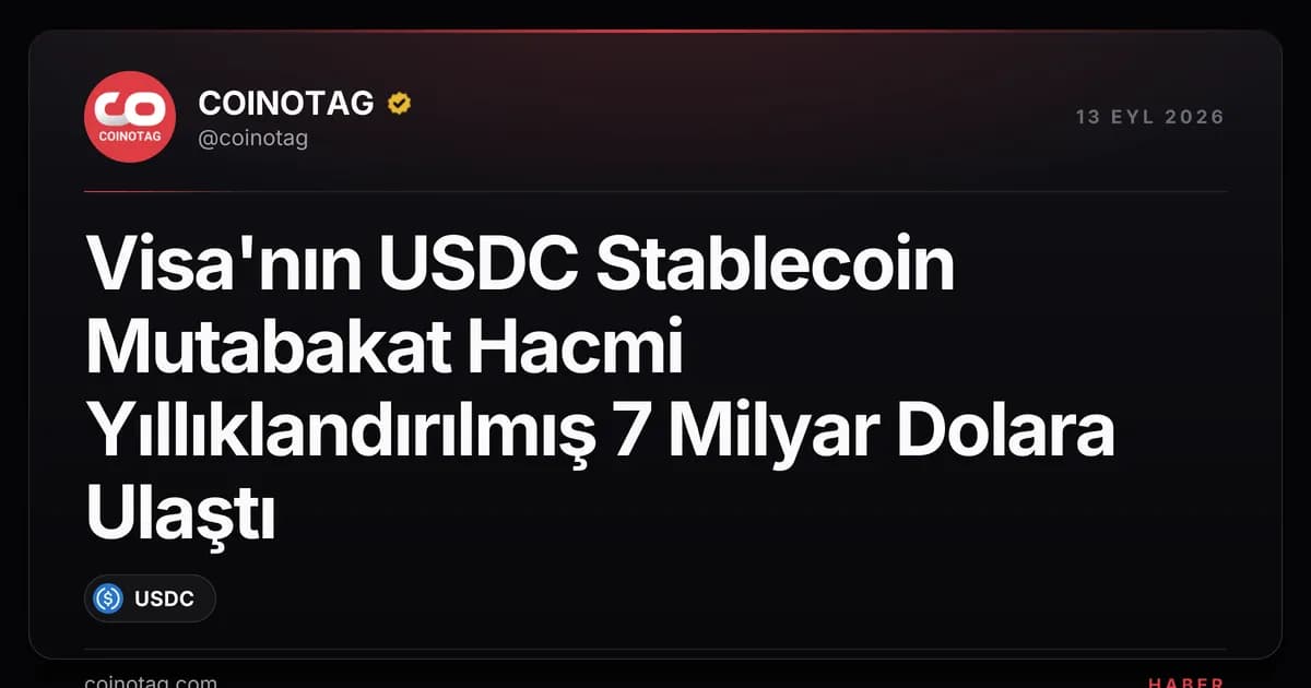 Visa'nın USDC Stablecoin Mutabakat Hacmi Yıllıklandırılmış 7 Milyar Dolara Ulaştı
