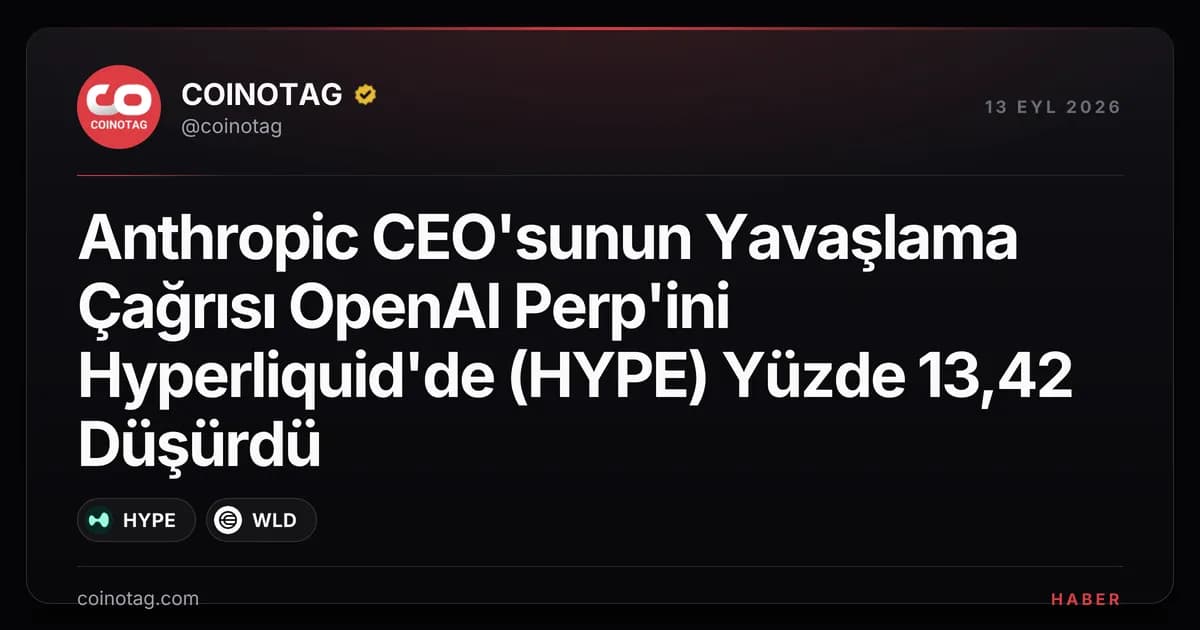 Anthropic CEO'sunun Yavaşlama Çağrısı OpenAI Perp'ini Hyperliquid'de (HYPE) Yüzde 13,42 Düşürdü