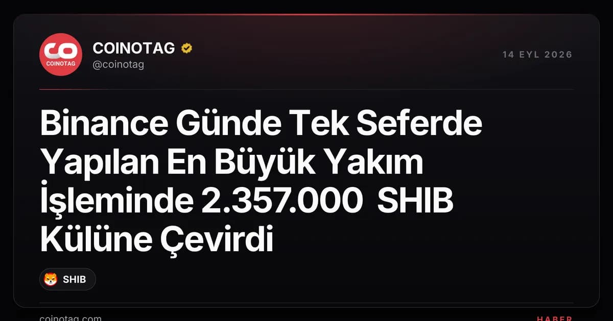 Binance Günde Tek Seferde Yapılan En Büyük Yakım İşleminde 2.357.000 SHIB Külüne Çevirdi