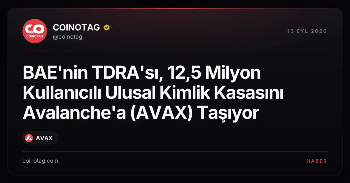 BAE'nin TDRA'sı, 12,5 Milyon Kullanıcılı Ulusal Kimlik Kasasını Avalanche'a (AVAX) Taşıyor