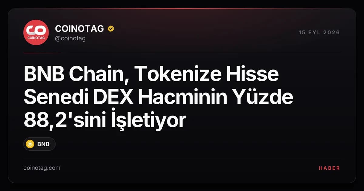 BNB Chain, Tokenize Hisse Senedi DEX Hacminin Yüzde 88,2'sini İşletiyor