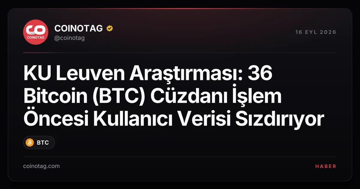KU Leuven Araştırması: 36 Bitcoin (BTC) Cüzdanı İşlem Öncesi Kullanıcı Verisi Sızdırıyor