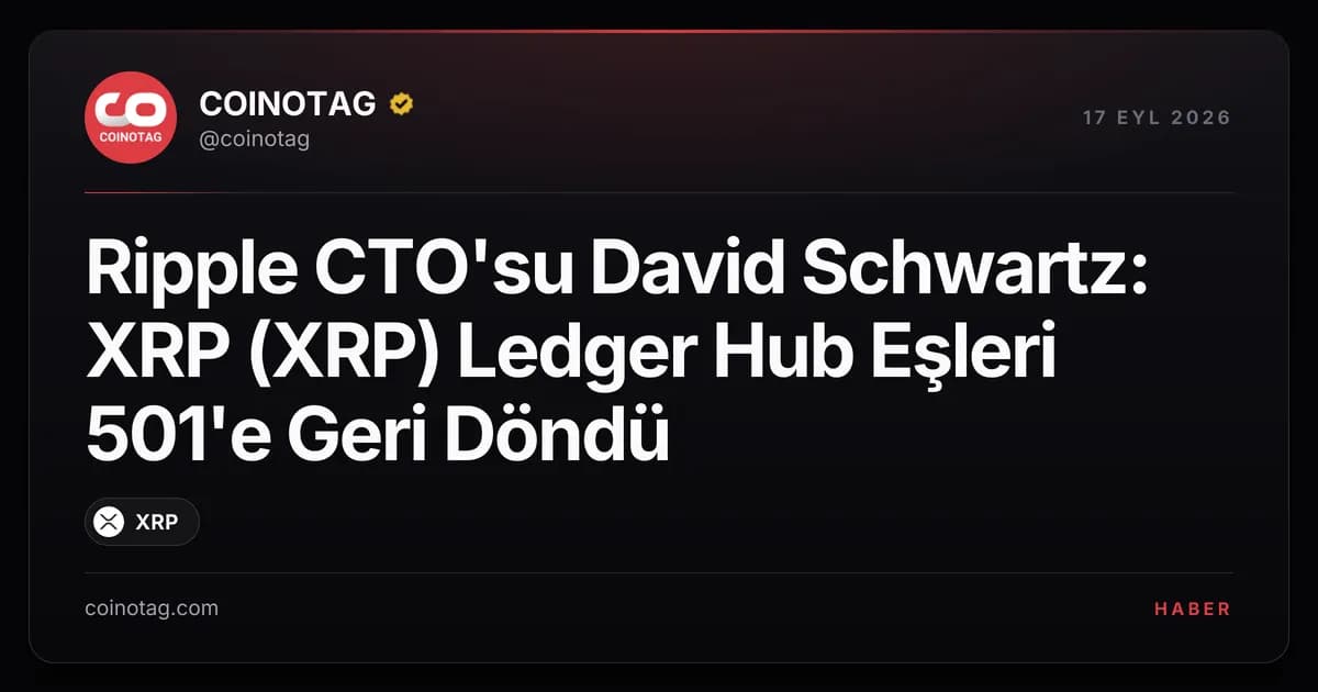 Ripple CTO'su David Schwartz: XRP (XRP) Ledger Hub Eşleri 501'e Geri Döndü