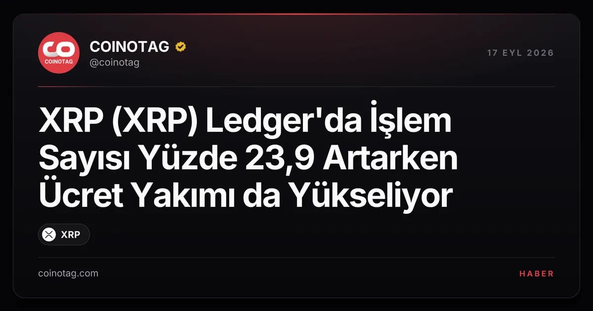 XRP (XRP) Ledger'da İşlem Sayısı Yüzde 23,9 Artarken Ücret Yakımı da Yükseliyor