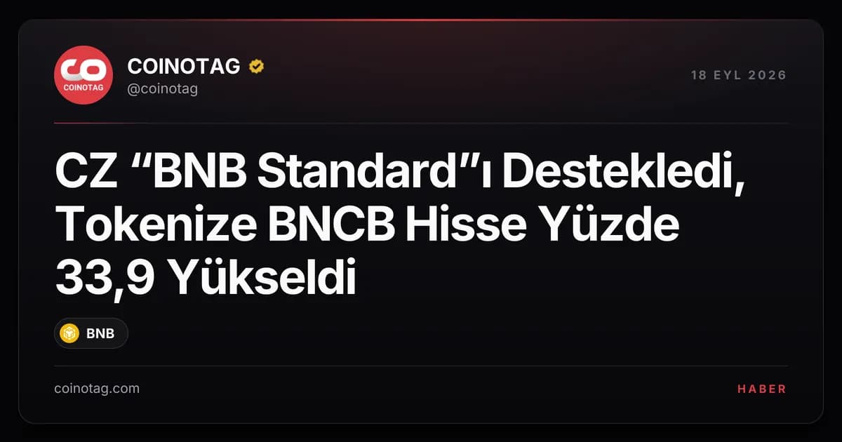 CZ “BNB Standard”ı Destekledi, Tokenize BNCB Hisse Yüzde 33,9 Yükseldi
