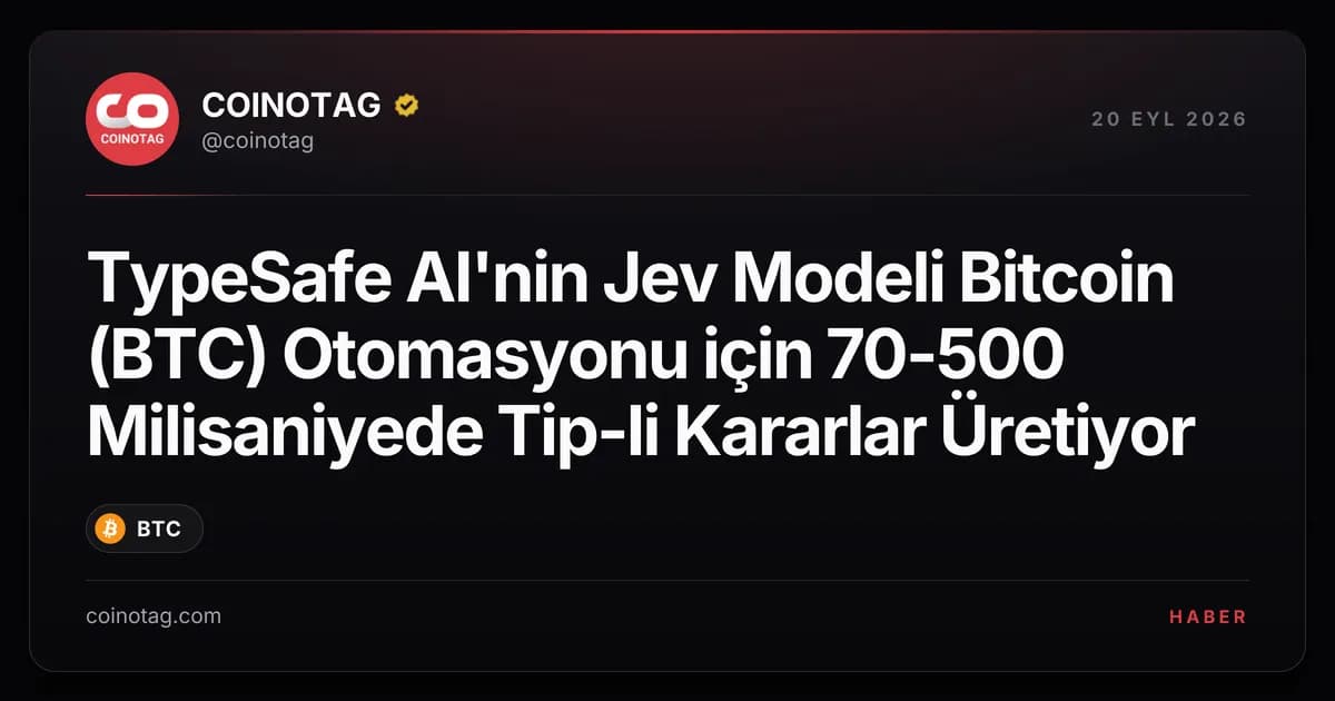 TypeSafe AI'nin Jev Modeli Bitcoin (BTC) Otomasyonu için 70-500 Milisaniyede Tip-li Kararlar Üretiyor