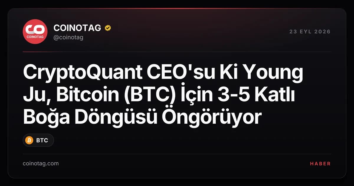 CryptoQuant CEO'su Ki Young Ju, Bitcoin (BTC) İçin 3-5 Katlı Boğa Döngüsü Öngörüyor