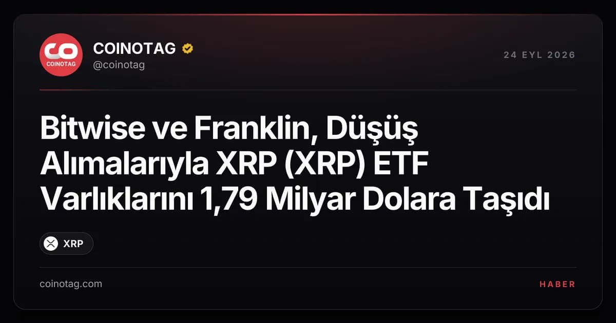Bitwise ve Franklin, Düşüş Alımalarıyla XRP (XRP) ETF Varlıklarını 1,79 Milyar Dolara Taşıdı