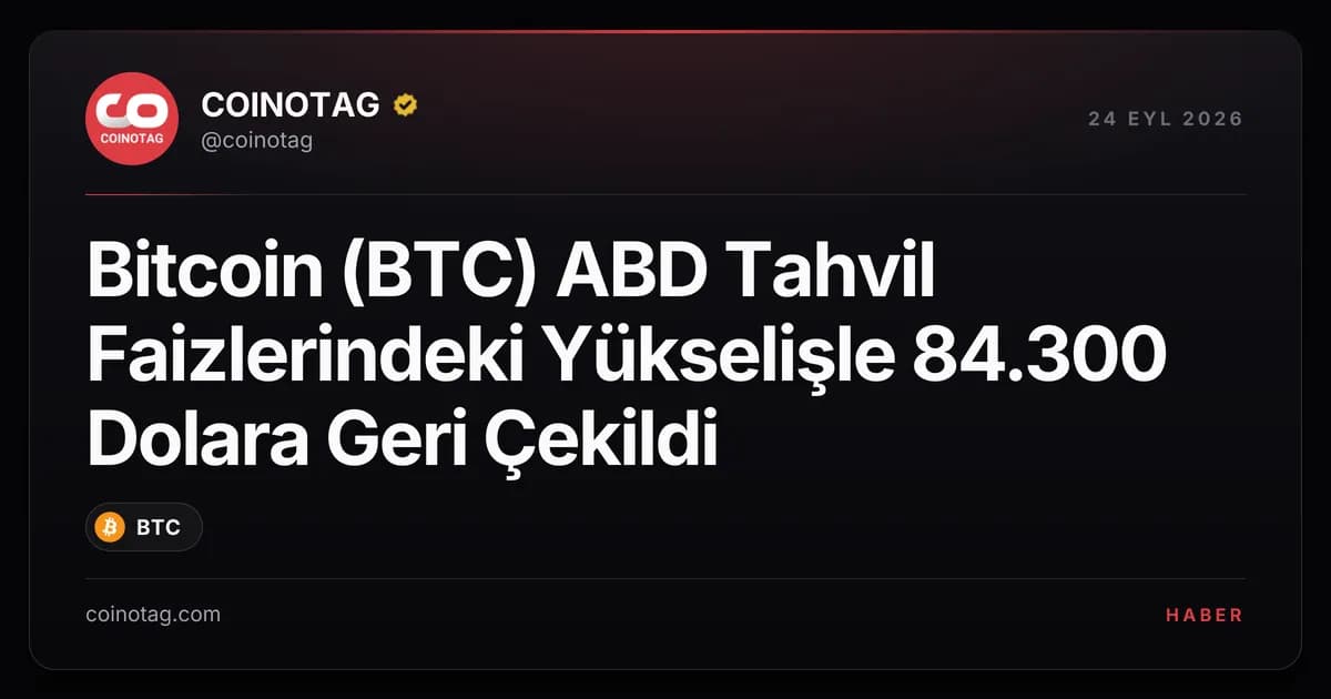 Bitcoin (BTC) ABD Tahvil Faizlerindeki Yükselişle 84.300 Dolara Geri Çekildi