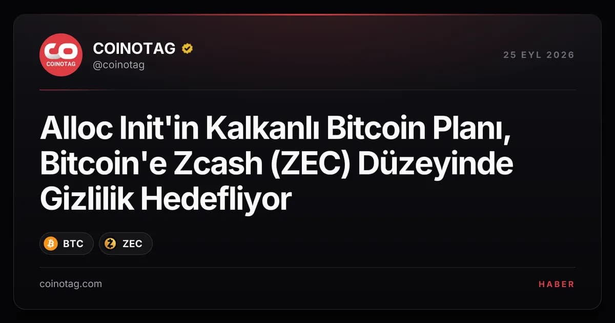Alloc Init'in Kalkanlı Bitcoin Planı, Bitcoin'e Zcash (ZEC) Düzeyinde Gizlilik Hedefliyor