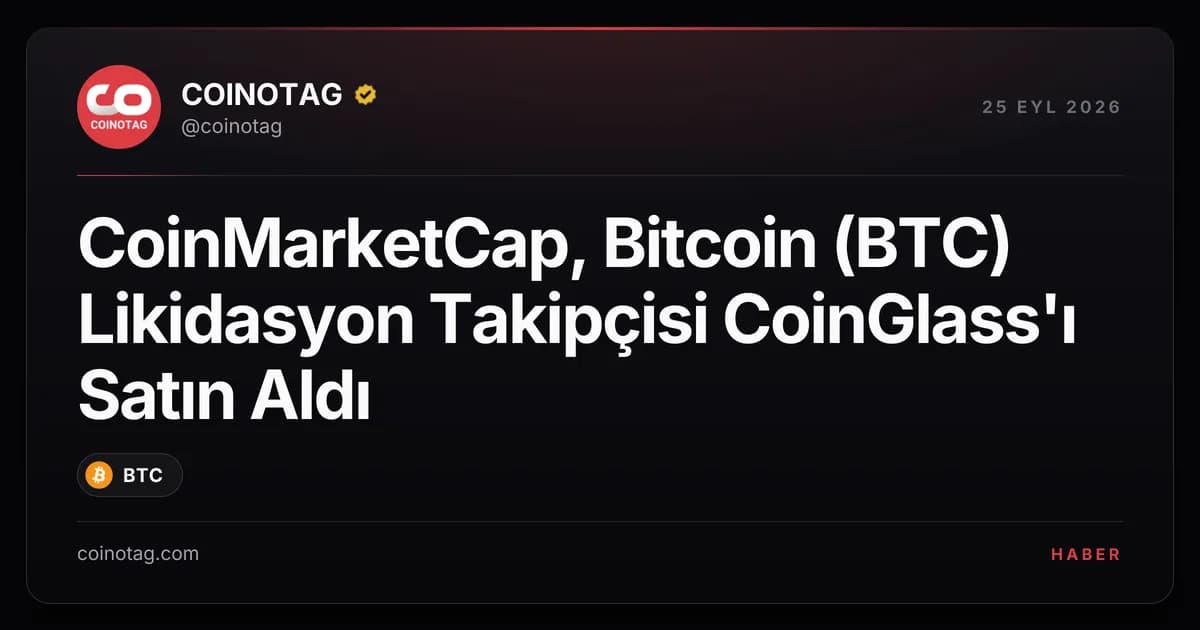 CoinMarketCap, Bitcoin (BTC) Likidasyon Takipçisi CoinGlass'ı Satın Aldı