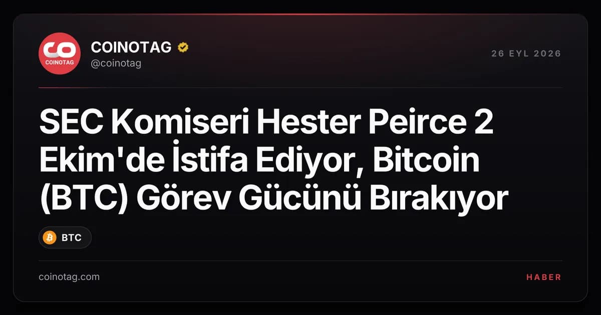SEC Komiseri Hester Peirce 2 Ekim'de İstifa Ediyor, Bitcoin (BTC) Görev Gücünü Bırakıyor