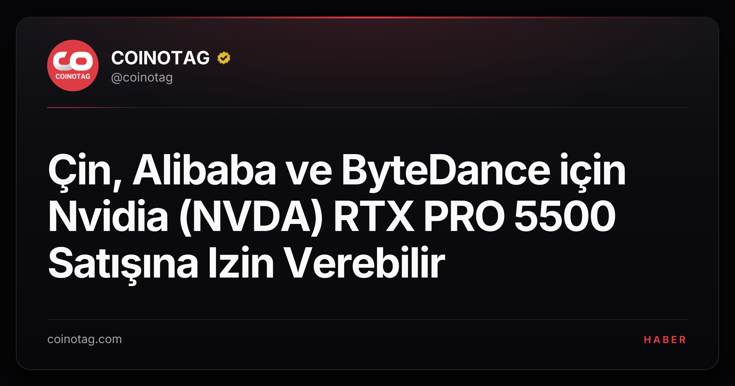 Çin, Alibaba ve ByteDance için Nvidia (NVDA) RTX PRO 5500 Satışına Izin Verebilir