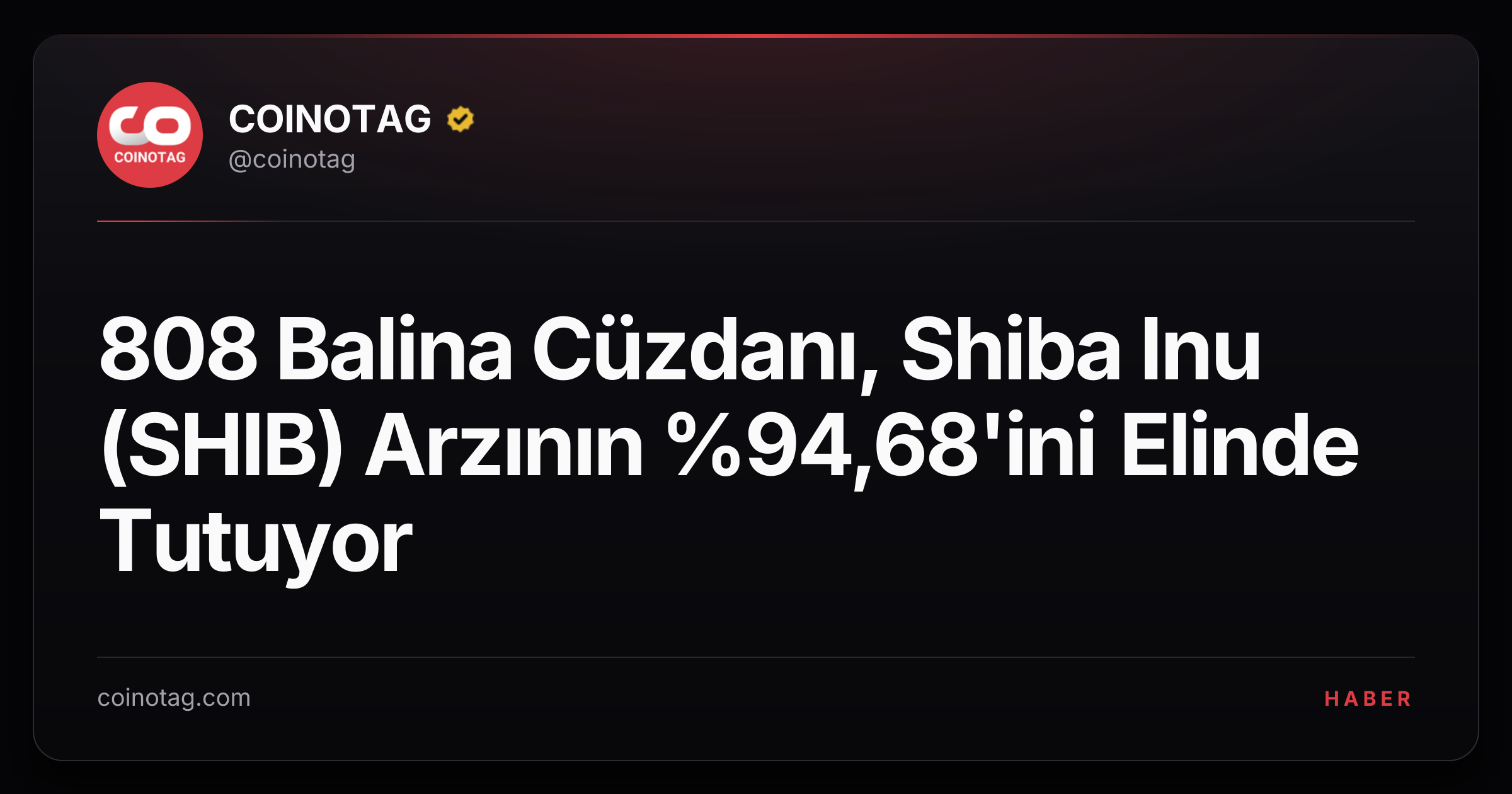 808 Balina Cüzdanı, Shiba Inu (SHIB) Arzının %94,68'ini Elinde Tutuyor