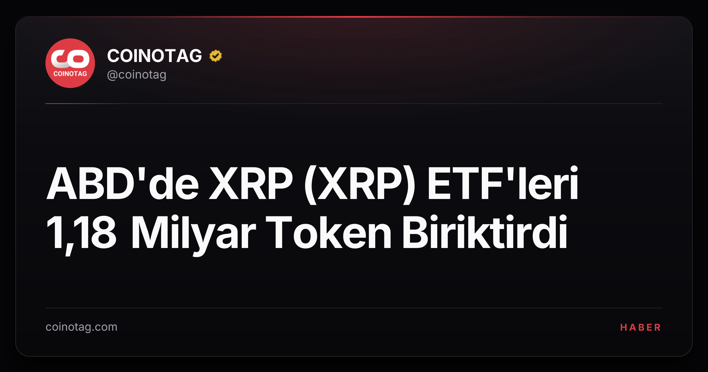 ABD'de XRP (XRP) ETF'leri 1,18 Milyar Token Biriktirdi