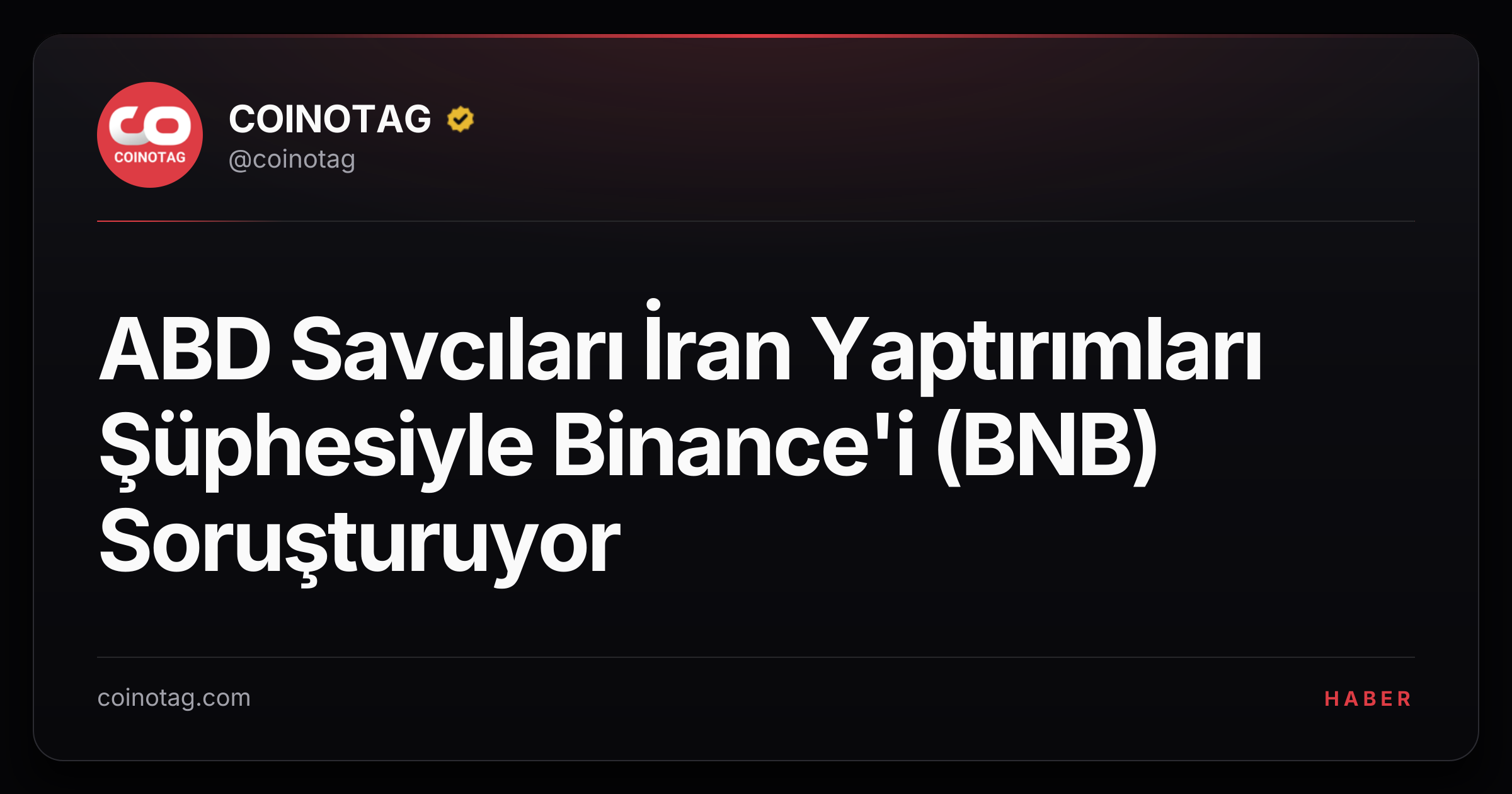 ABD Savcıları İran Yaptırımları Şüphesiyle Binance'i (BNB) Soruşturuyor