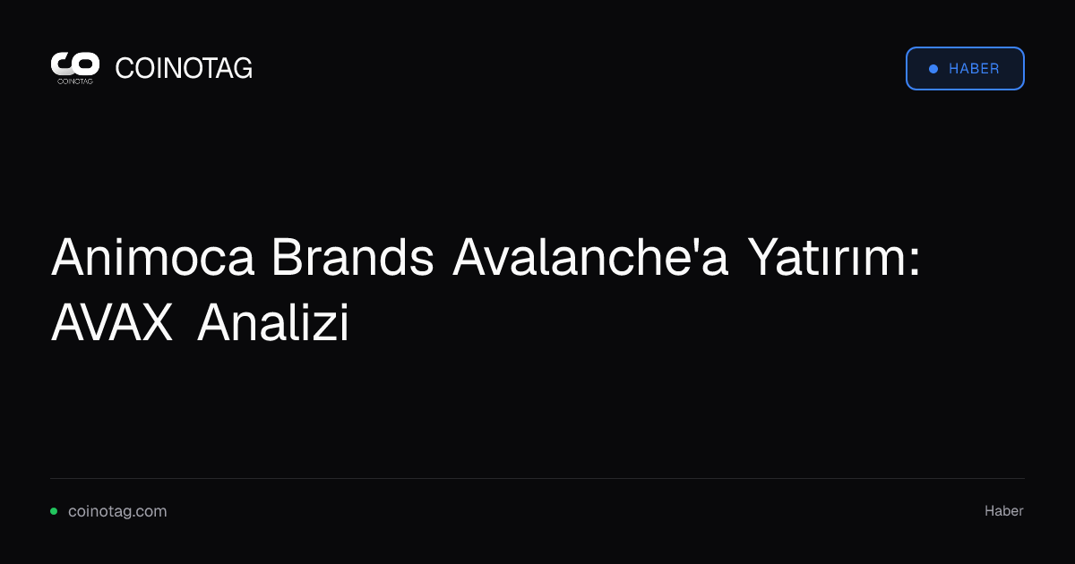 Animoca Brands Avalanche'a Yatırım: AVAX Analizi