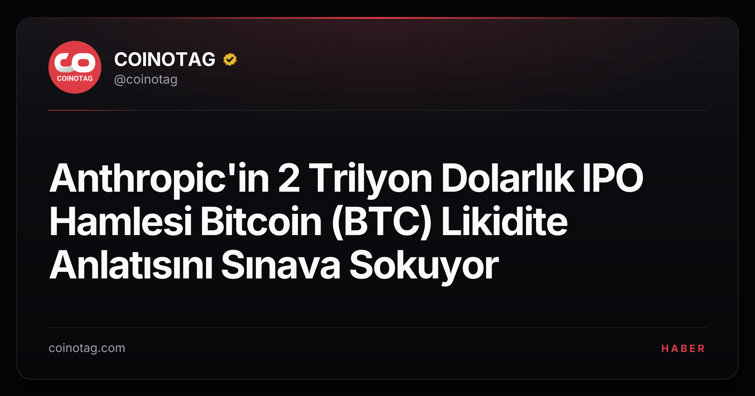 Anthropic'in 2 Trilyon Dolarlık IPO Hamlesi Bitcoin (BTC) Likidite Anlatısını Sınava Sokuyor