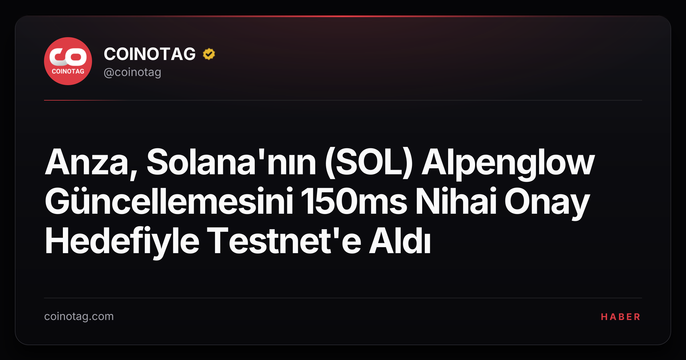 Anza, Solana'nın (SOL) Alpenglow Güncellemesini 150ms Nihai Onay Hedefiyle Testnet'e Aldı