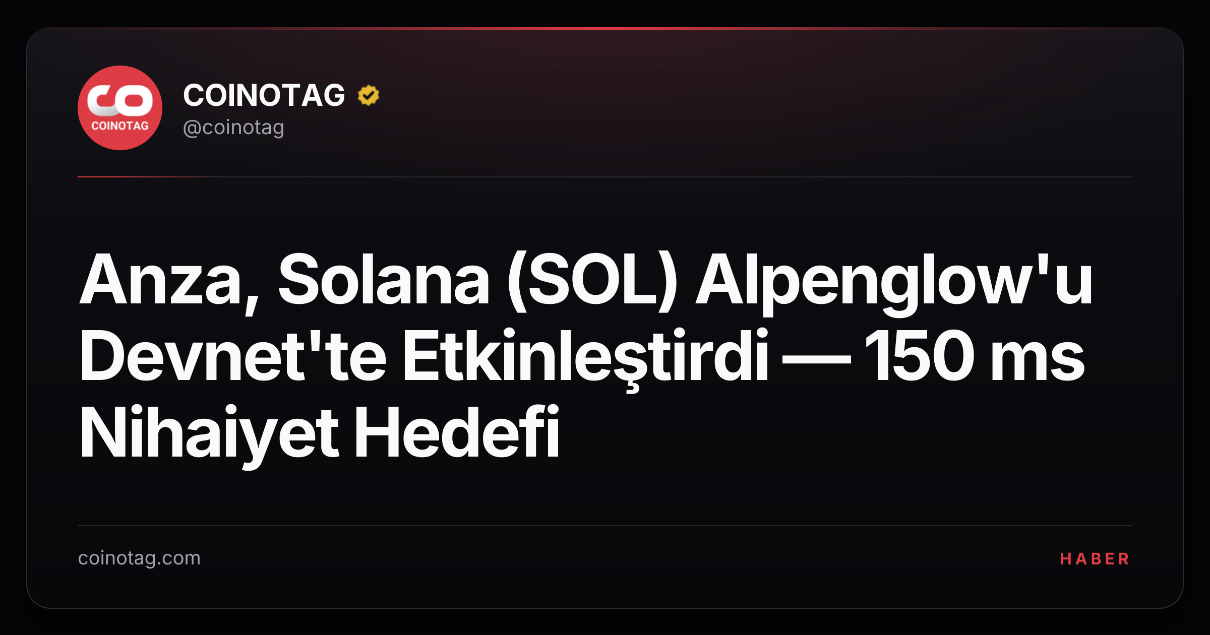Anza, Solana (SOL) Alpenglow'u Devnet'te Etkinleştirdi — 150 ms Nihaiyet Hedefi