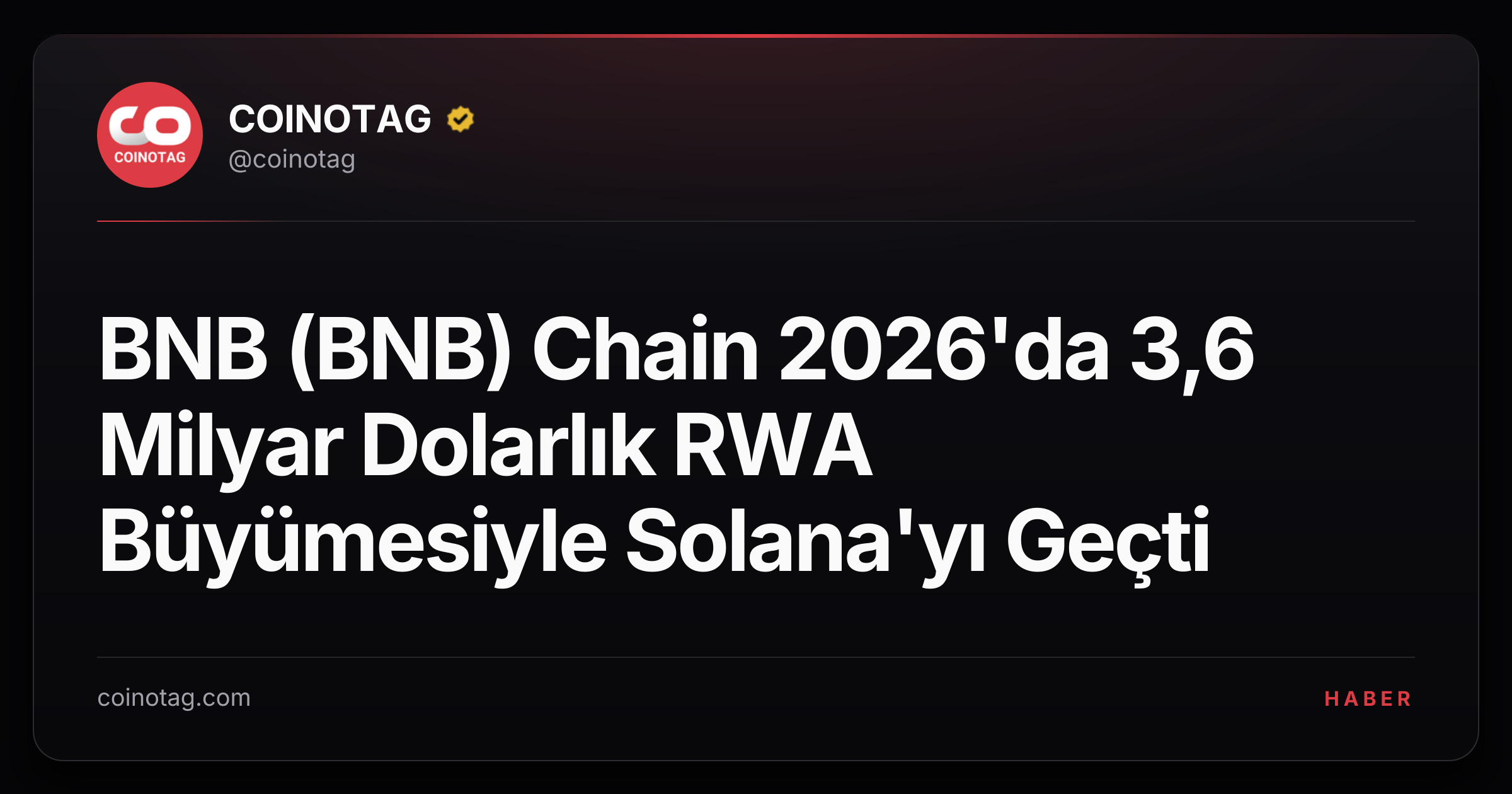 BNB (BNB) Chain 2026'da 3,6 Milyar Dolarlık RWA Büyümesiyle Solana'yı Geçti