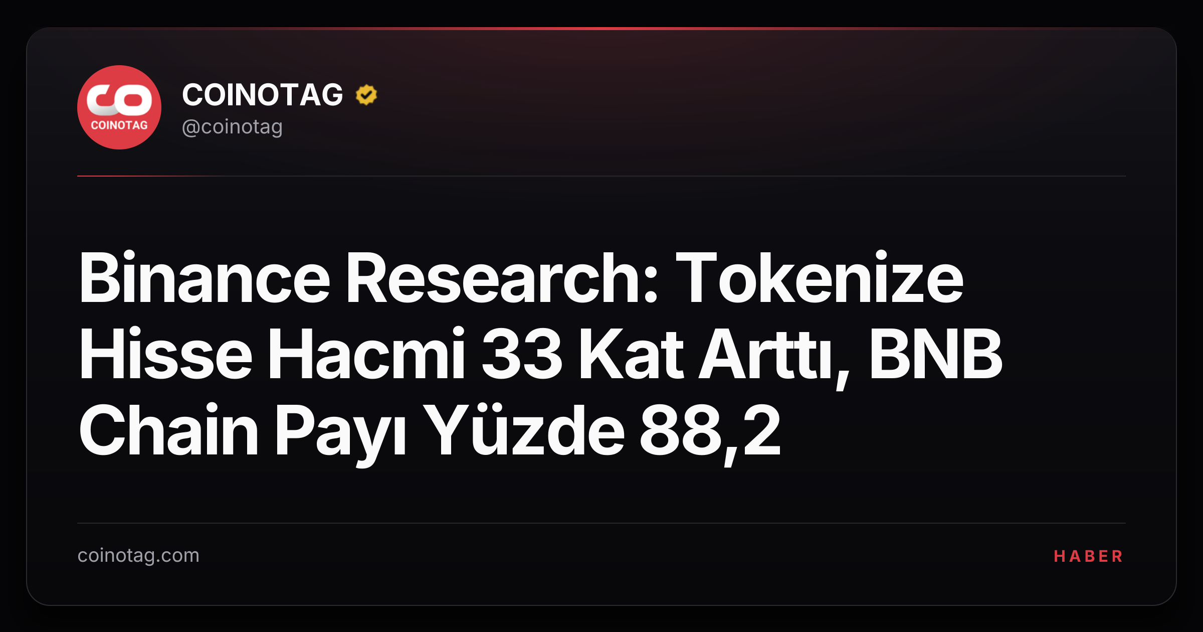Binance Research: Tokenize Hisse Hacmi 33 Kat Arttı, BNB Chain Payı Yüzde 88,2