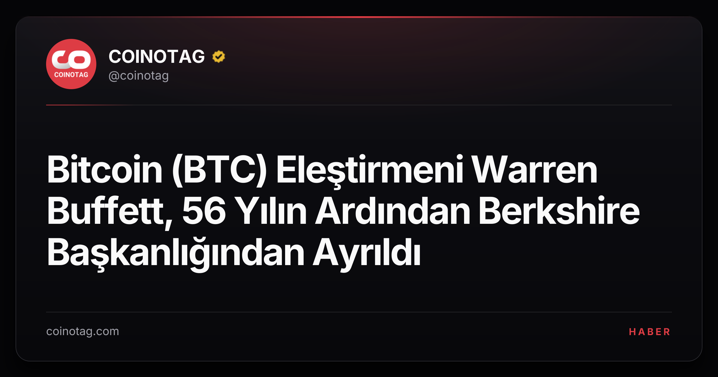 Bitcoin (BTC) Eleştirmeni Warren Buffett, 56 Yılın Ardından Berkshire Başkanlığından Ayrıldı