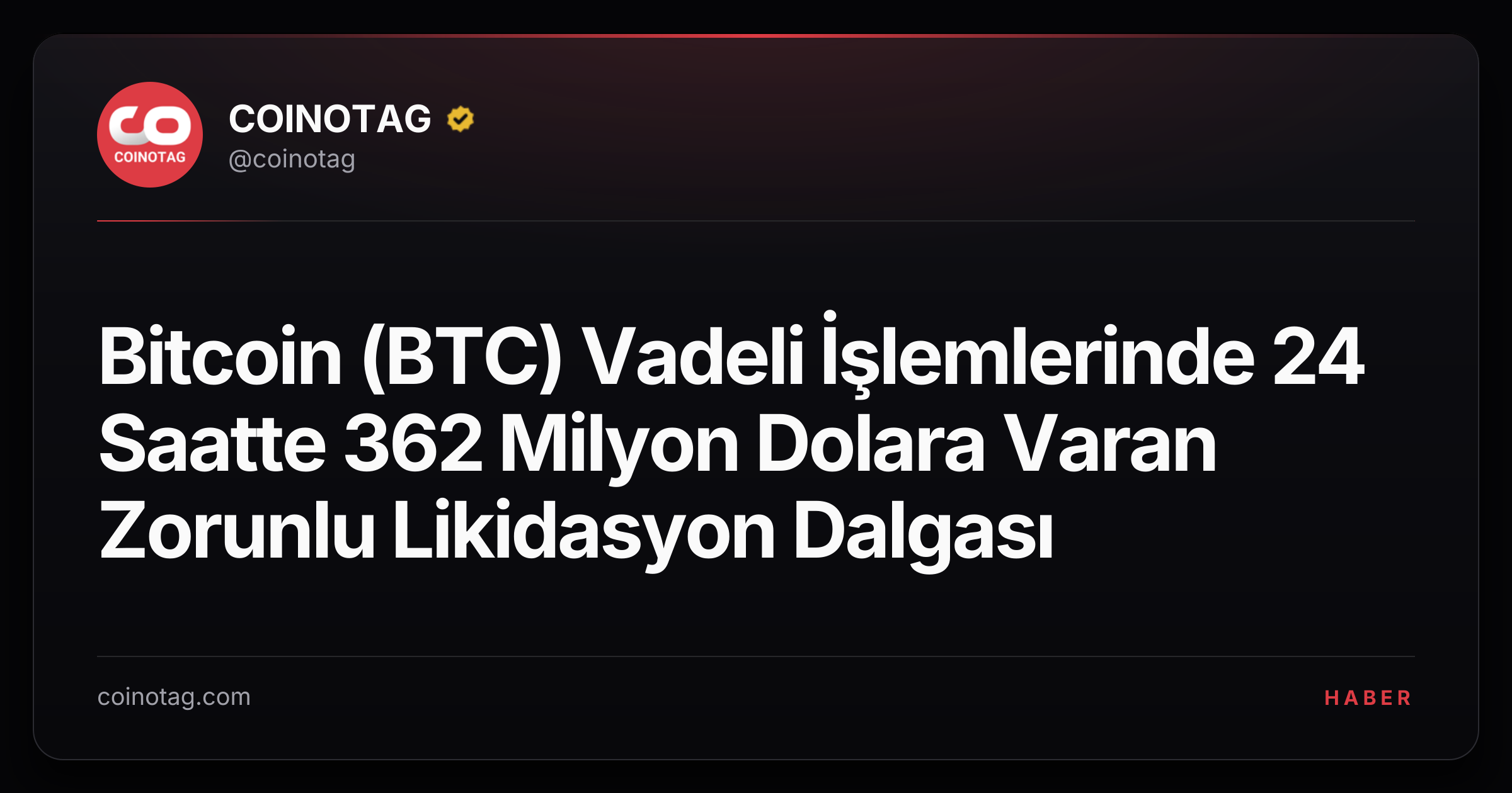 Bitcoin (BTC) Vadeli İşlemlerinde 24 Saatte 362 Milyon Dolara Varan Zorunlu Likidasyon Dalgası