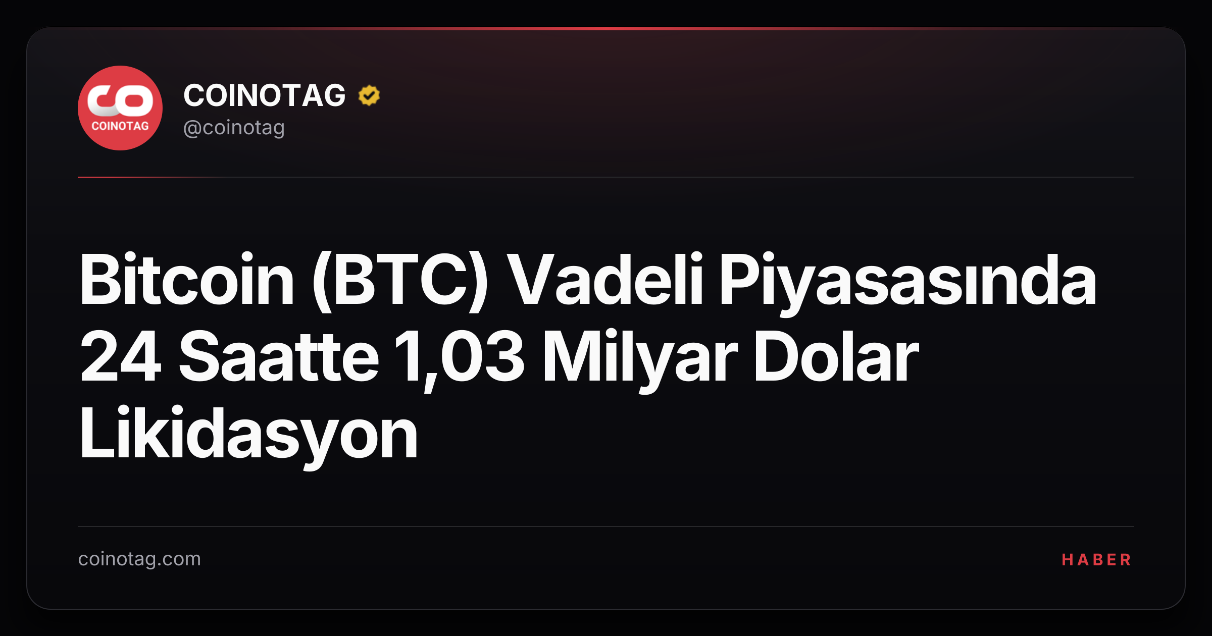 Bitcoin (BTC) Vadeli Piyasasında 24 Saatte 1,03 Milyar Dolar Likidasyon