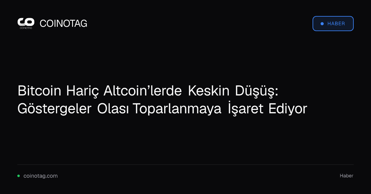 Bitcoin Hariç Altcoin’lerde Keskin Düşüş: Göstergeler Olası Toparlanmaya İşaret Ediyor