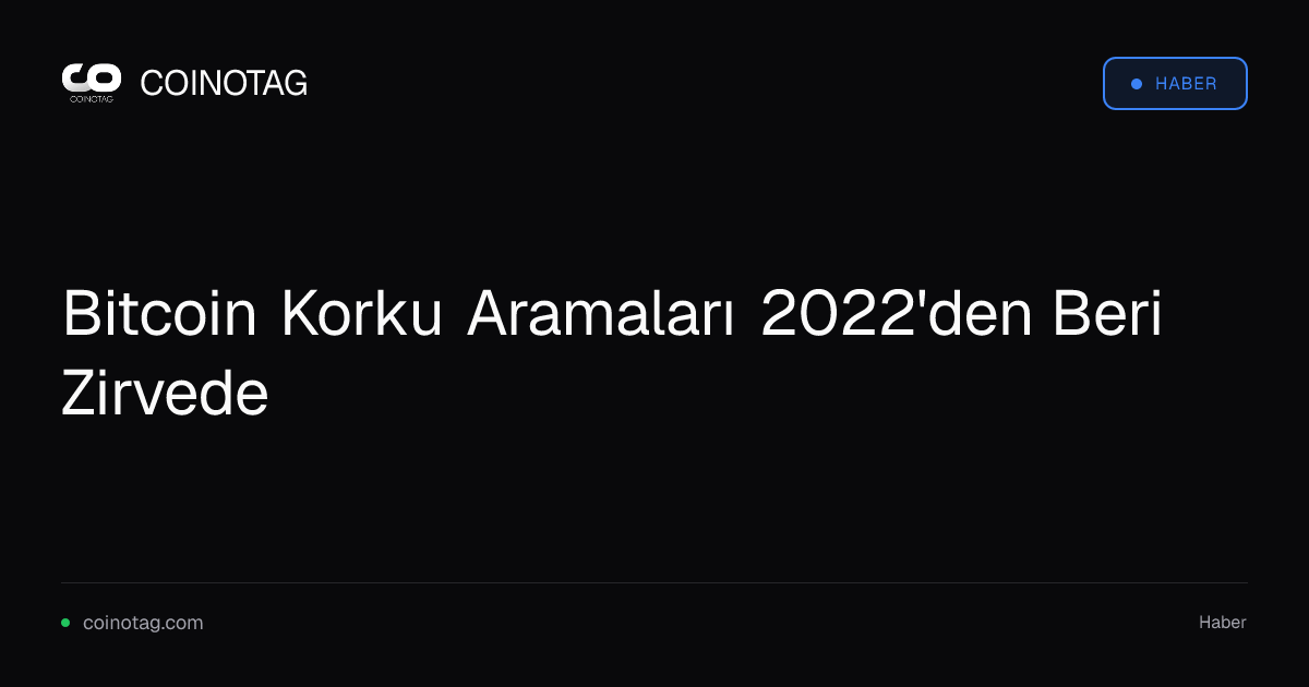 Bitcoin Korku Aramaları 2022'den Beri Zirvede