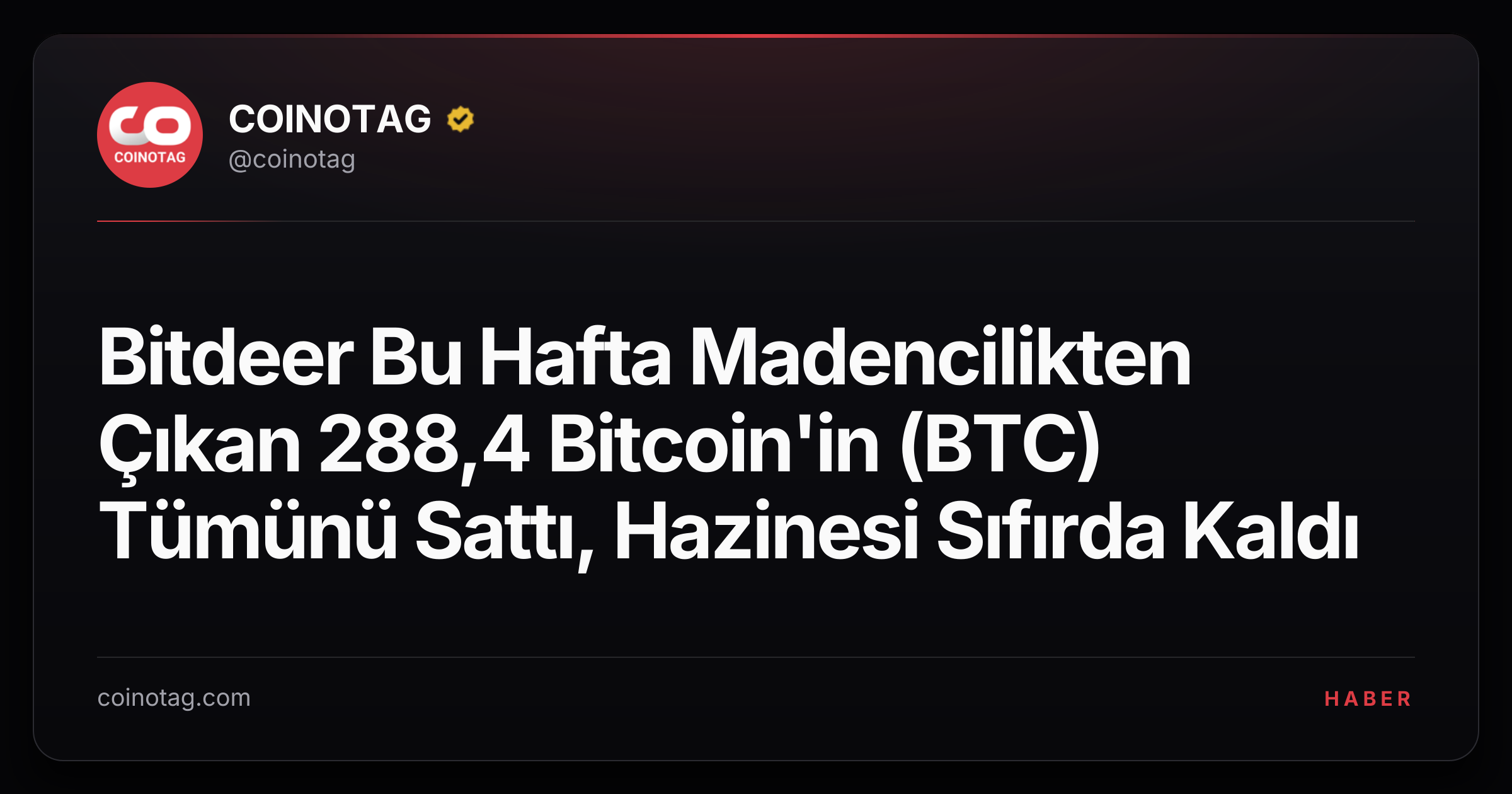 Bitdeer Bu Hafta Madencilikten Çıkan 288,4 Bitcoin'in (BTC) Tümünü Sattı, Hazinesi Sıfırda Kaldı
