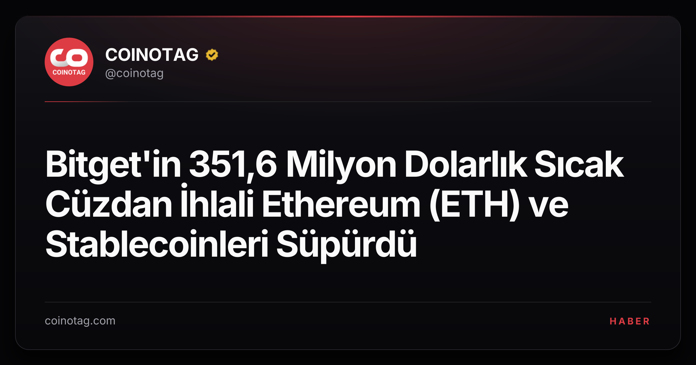 Bitget'in 351,6 Milyon Dolarlık Sıcak Cüzdan İhlali Ethereum (ETH) ve Stablecoinleri Süpürdü
