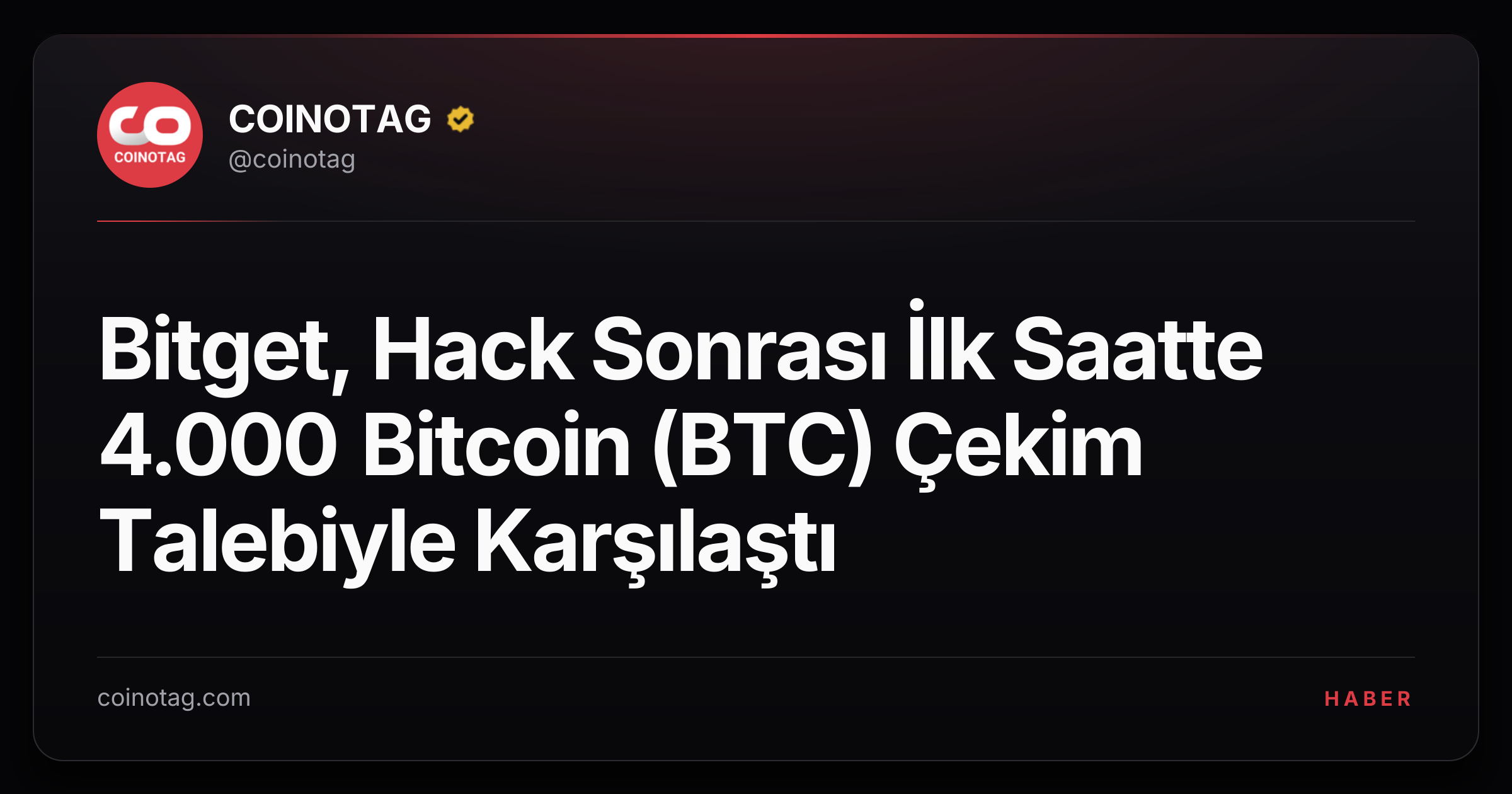 Bitget, Hack Sonrası İlk Saatte 4.000 Bitcoin (BTC) Çekim Talebiyle Karşılaştı