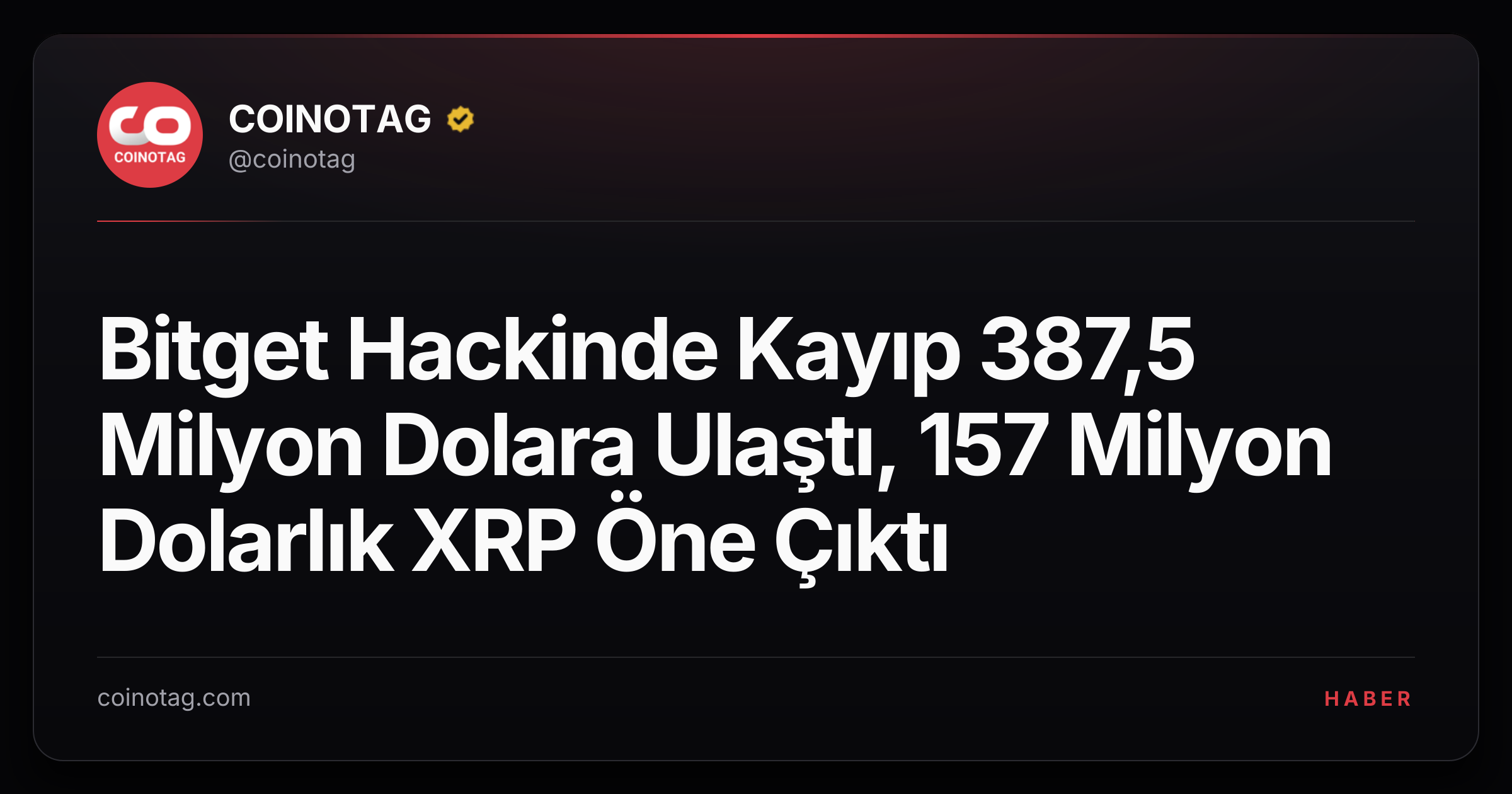 Bitget Hackinde Kayıp 387,5 Milyon Dolara Ulaştı, 157 Milyon Dolarlık XRP Öne Çıktı