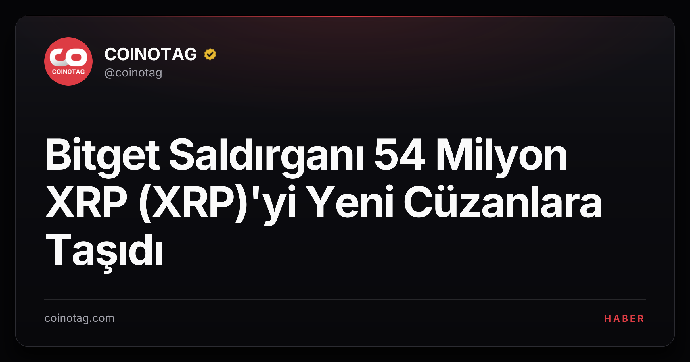 Bitget Saldırganı 54 Milyon XRP (XRP)'yi Yeni Cüzanlara Taşıdı