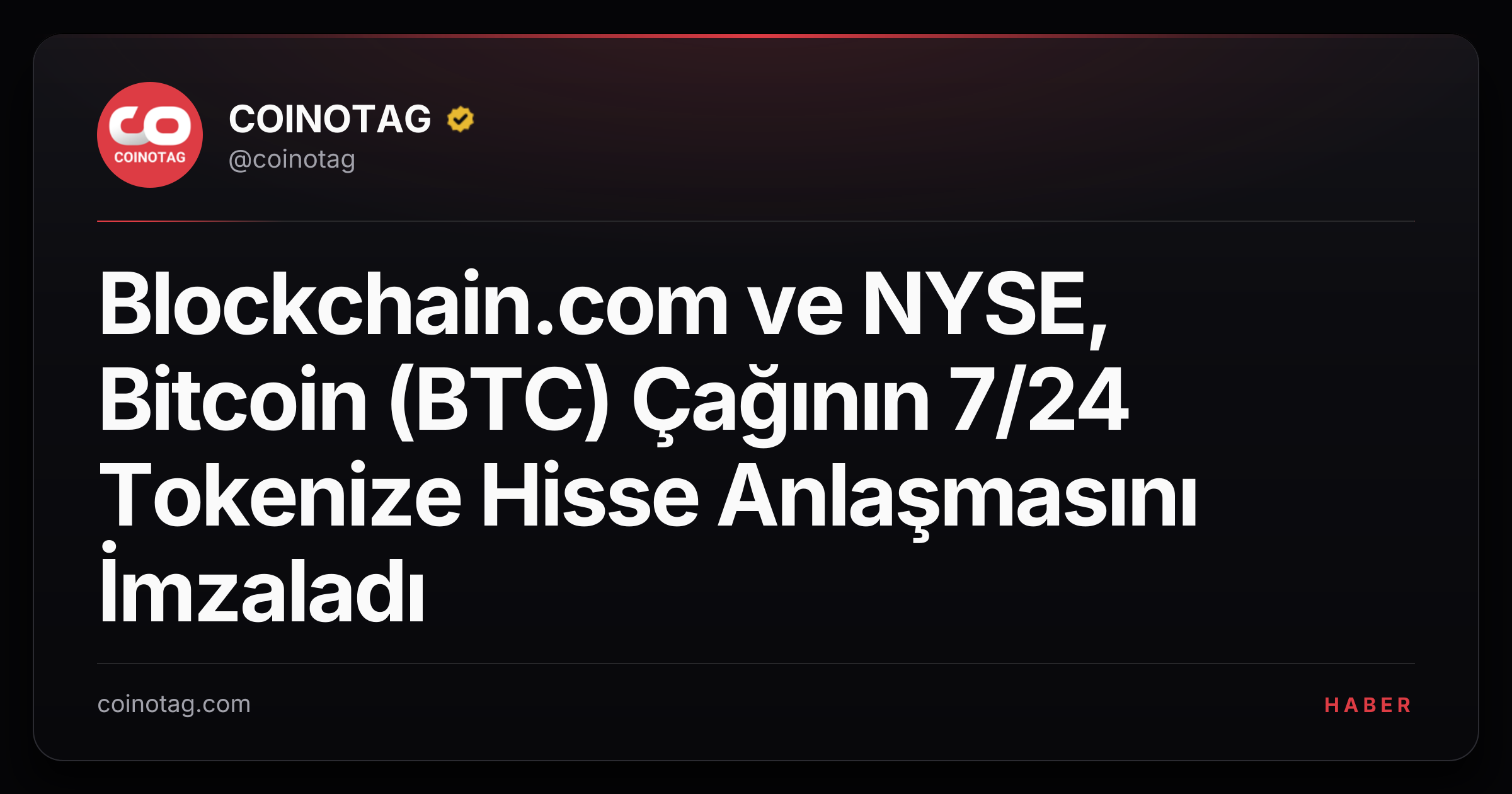 Blockchain.com ve NYSE, Bitcoin (BTC) Çağının 7/24 Tokenize Hisse Anlaşmasını İmzaladı