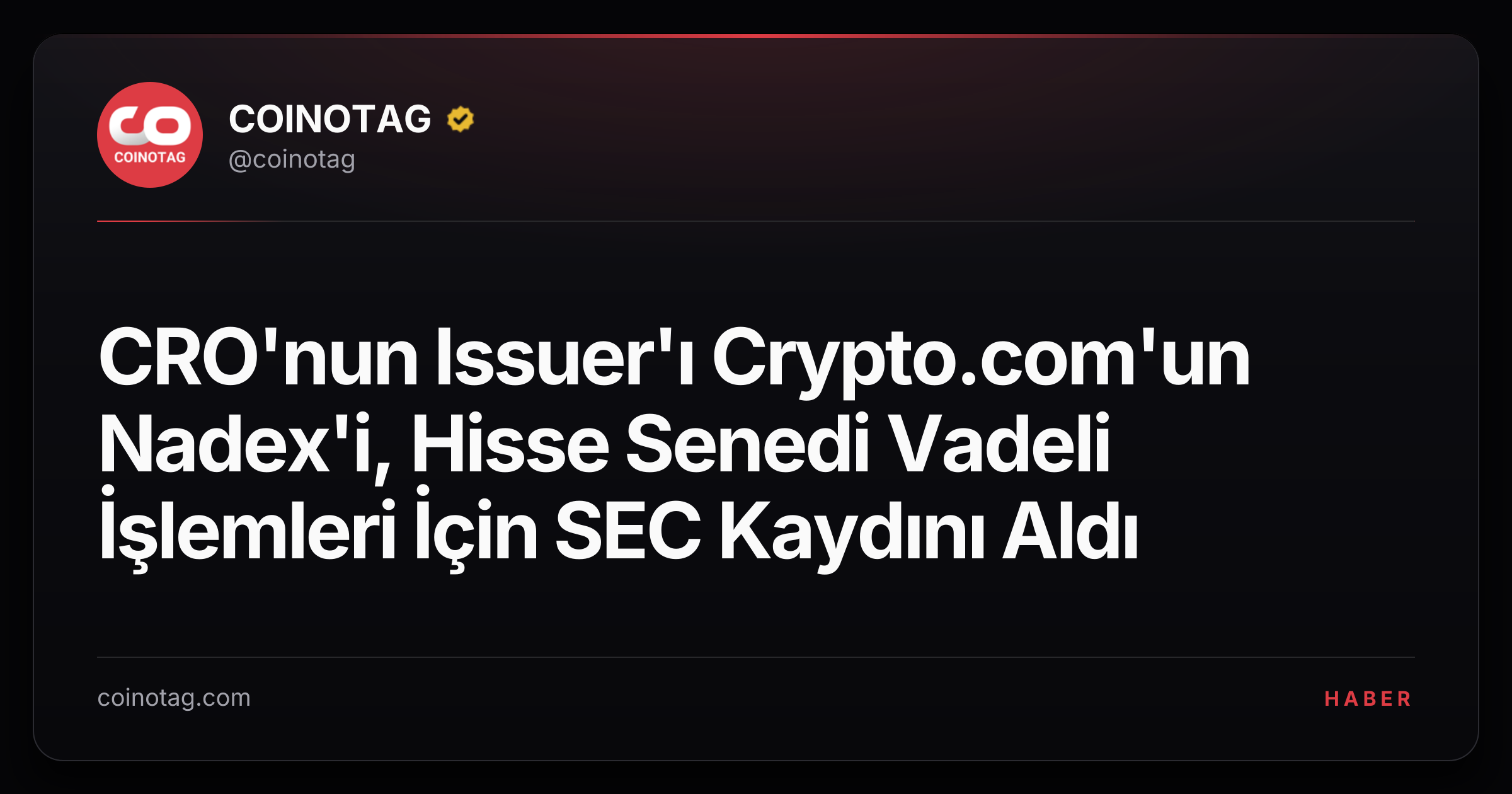CRO'nun Issuer'ı Crypto.com'un Nadex'i, Hisse Senedi Vadeli İşlemleri İçin SEC Kaydını Aldı
