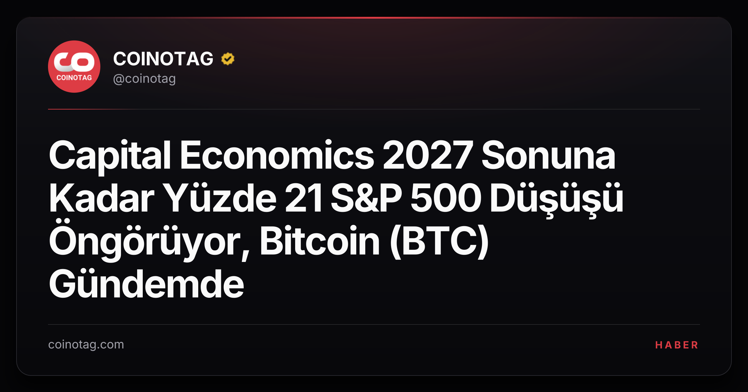 Capital Economics 2027 Sonuna Kadar Yüzde 21 S&P 500 Düşüşü Öngörüyor, Bitcoin (BTC) Gündemde