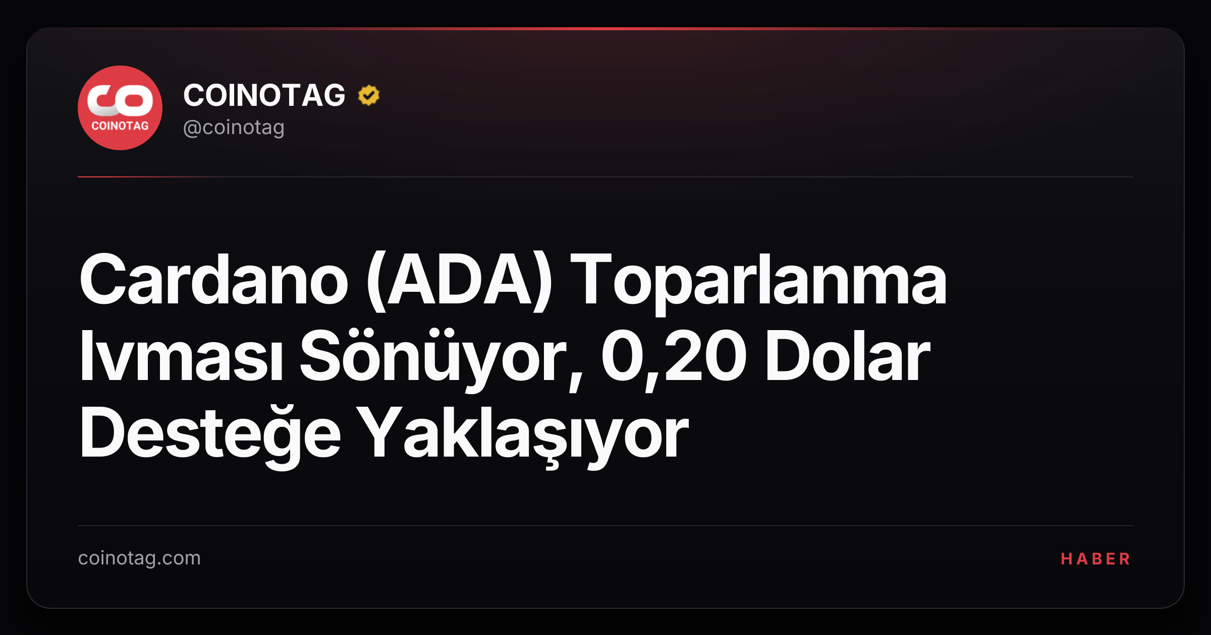 Cardano (ADA) Toparlanma Ivması Sönüyor, 0,20 Dolar Desteğe Yaklaşıyor