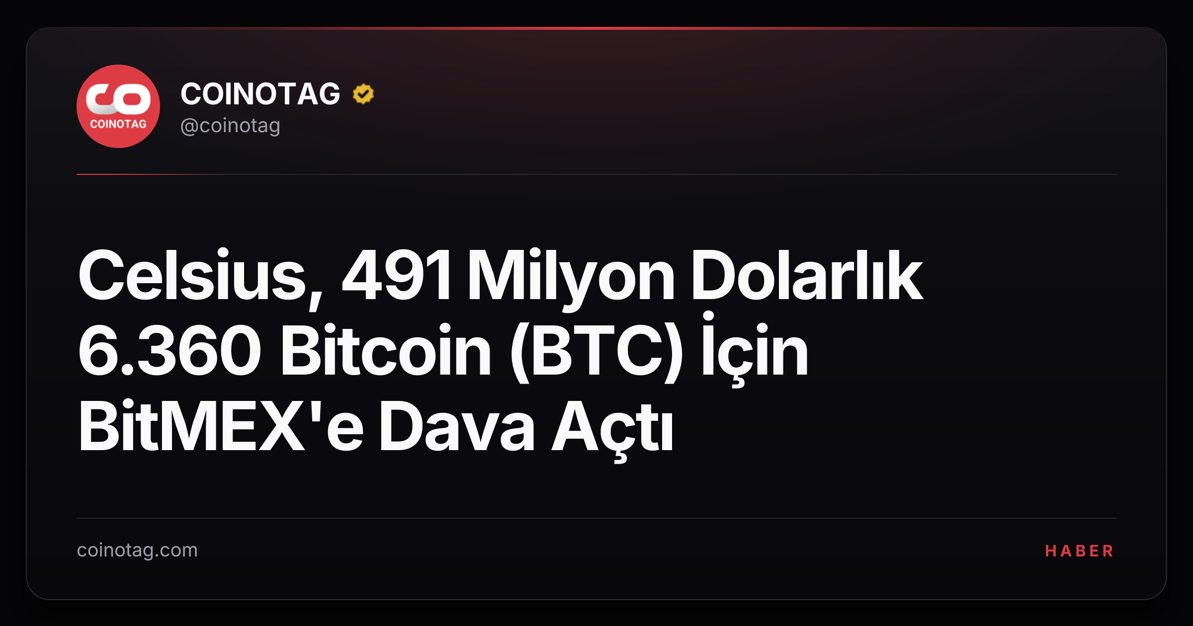 Celsius, 491 Milyon Dolarlık 6.360 Bitcoin (BTC) İçin BitMEX'e Dava Açtı