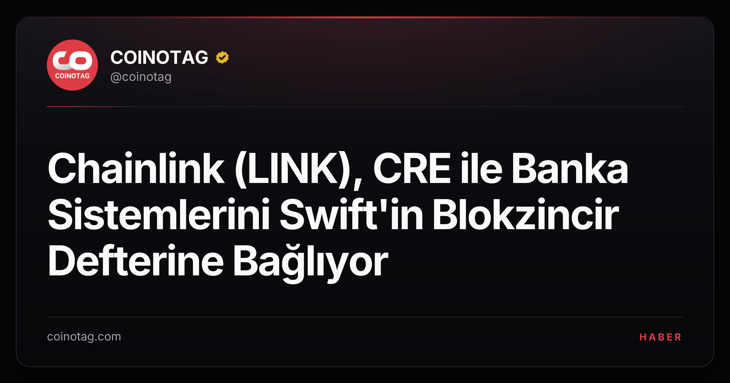 Chainlink (LINK), CRE ile Banka Sistemlerini Swift'in Blokzincir Defterine Bağlıyor