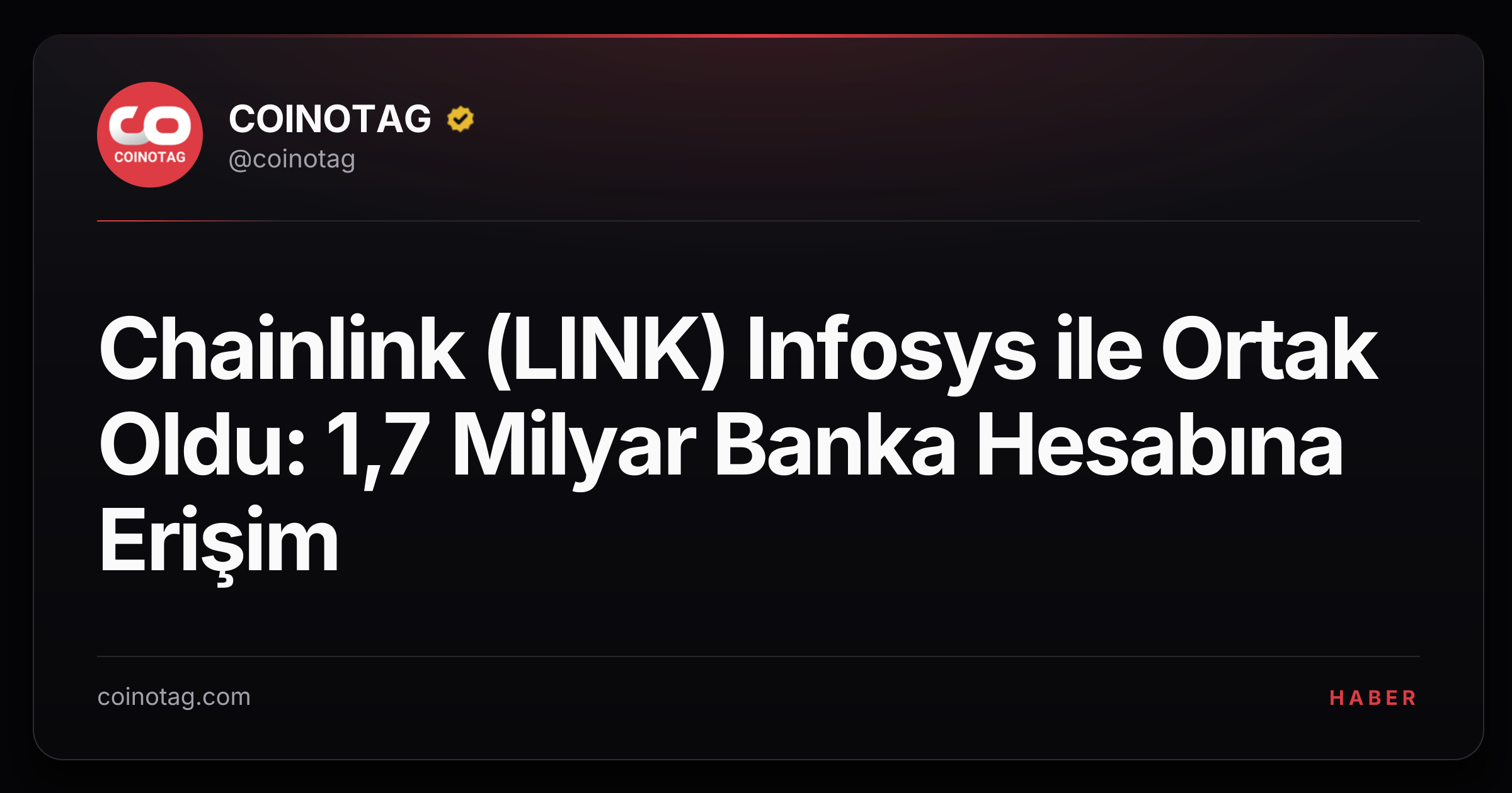 Chainlink (LINK) Infosys ile Ortak Oldu: 1,7 Milyar Banka Hesabına Erişim