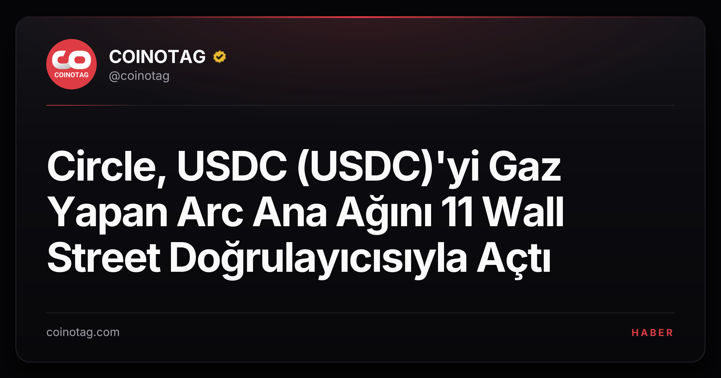 Circle, USDC (USDC)'yi Gaz Yapan Arc Ana Ağını 11 Wall Street Doğrulayıcısıyla Açtı