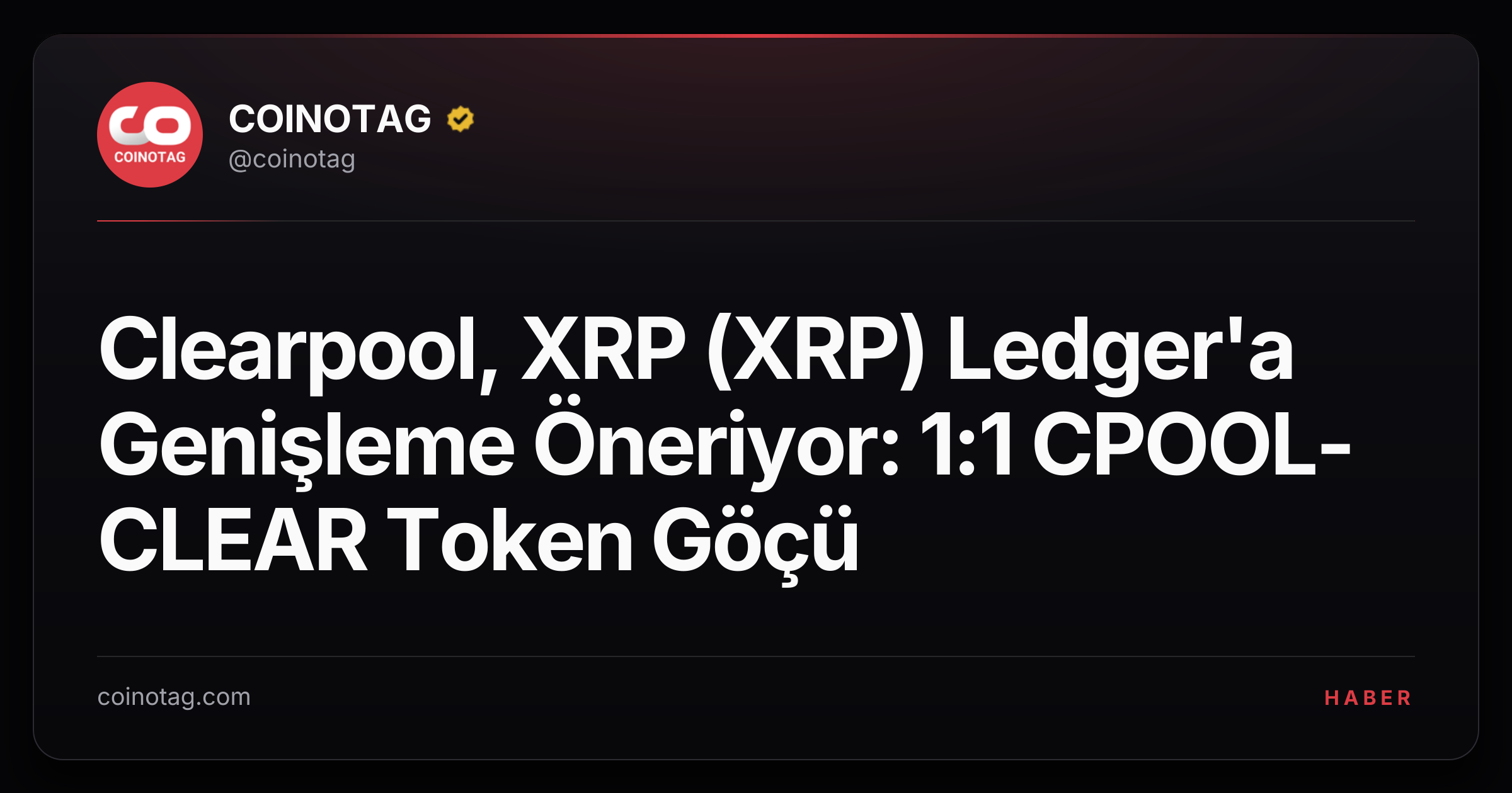 Clearpool, XRP (XRP) Ledger'a Genişleme Öneriyor: 1:1 CPOOL-CLEAR Token Göçü