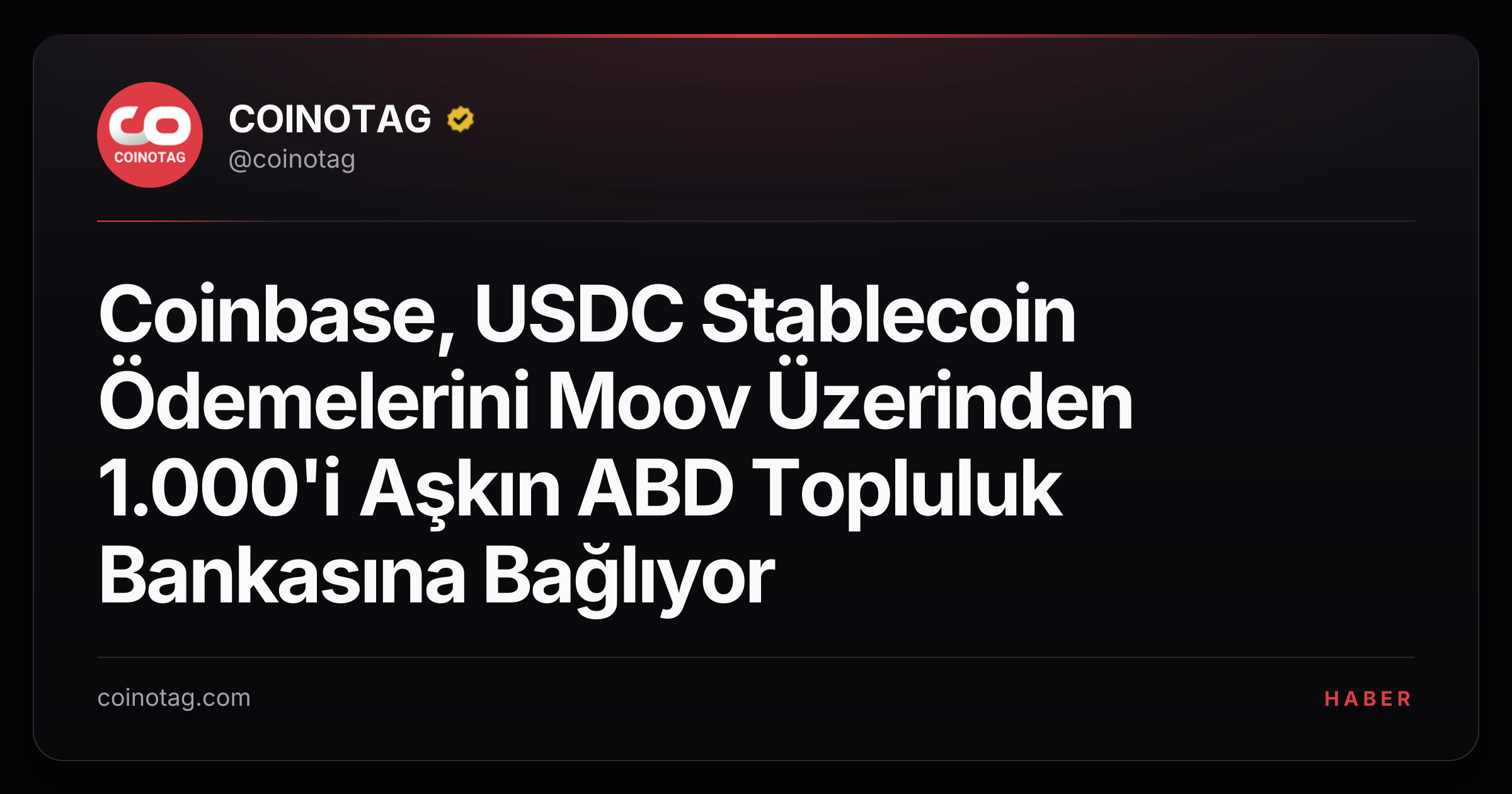 Coinbase, USDC Stablecoin Ödemelerini Moov Üzerinden 1.000'i Aşkın ABD Topluluk Bankasına Bağlıyor