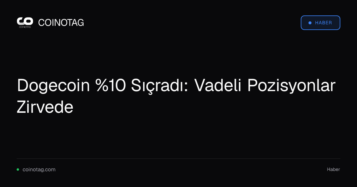 Dogecoin %10 Sıçradı: Vadeli Pozisyonlar Zirvede