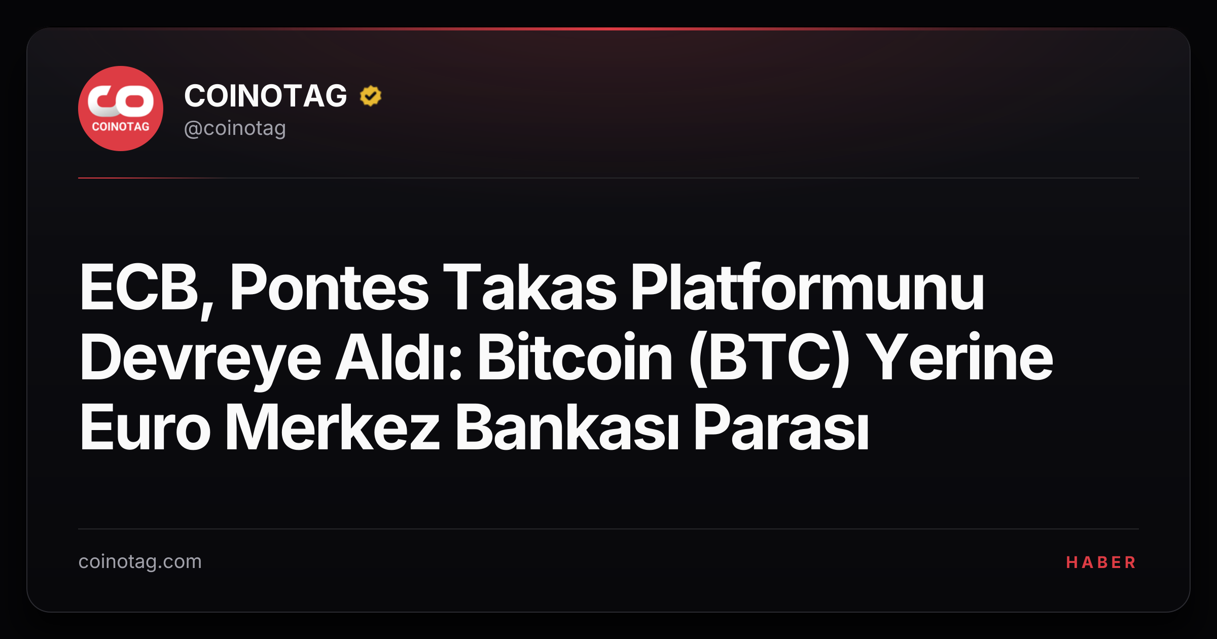 ECB, Pontes Takas Platformunu Devreye Aldı: Bitcoin (BTC) Yerine Euro Merkez Bankası Parası